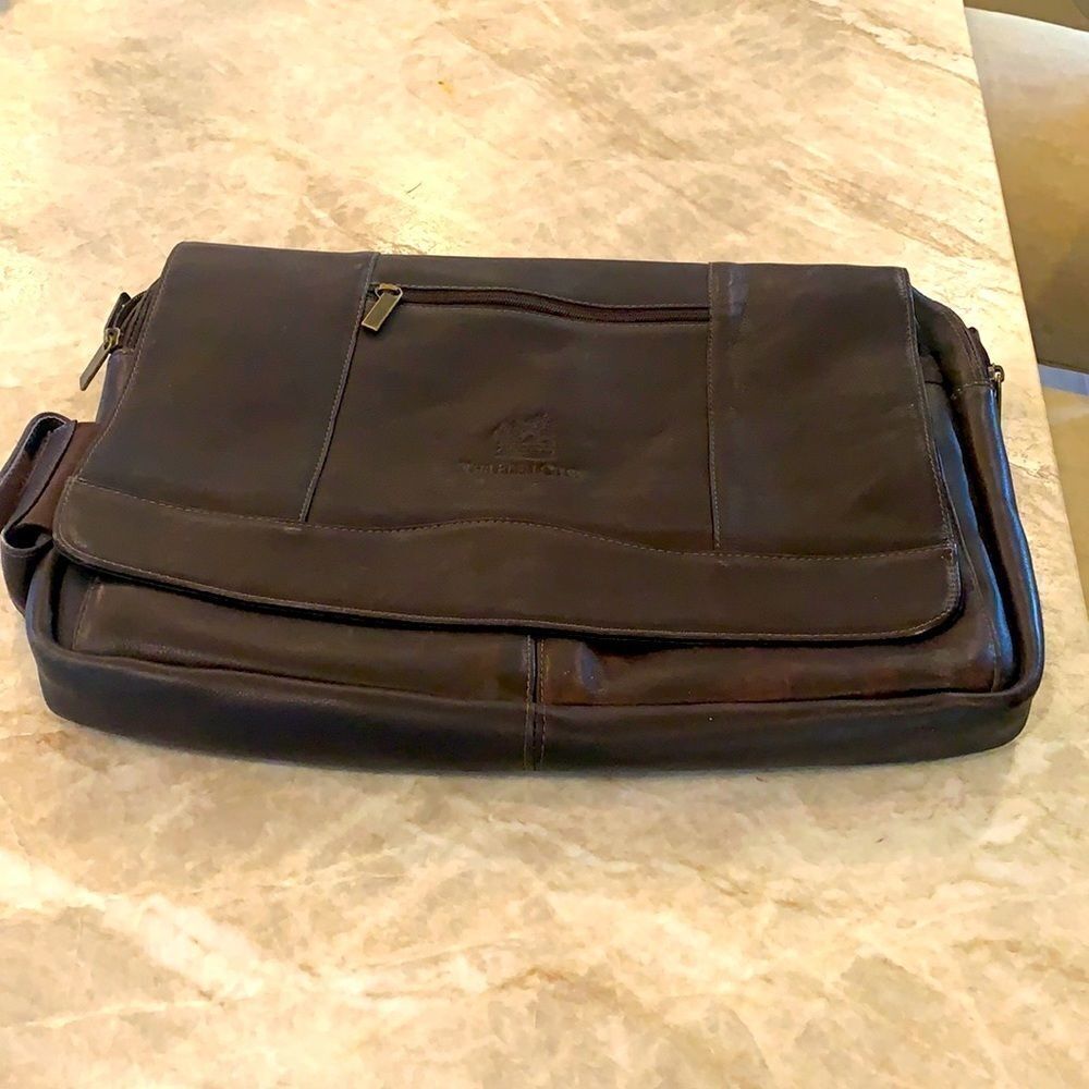 All Leather Brown Computer Bag - Picture 2 of 12